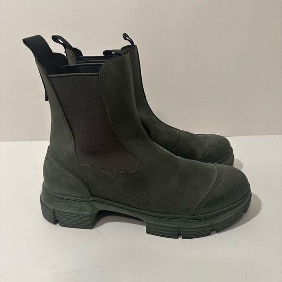 GANNI Green Rubber Rainboots - Size 38 - Picture 2 of 9